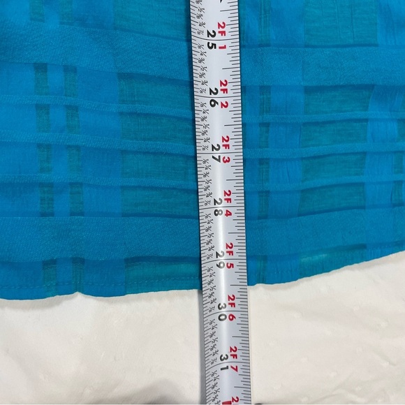 White Stag Blue Boxy 3/4 Sleeve Button Down - Picture 10 of 10